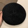 Solid Color Beret Hat Hollow Out Hollow Out Hat Stylish Double Layer Beret  Autumn Winter