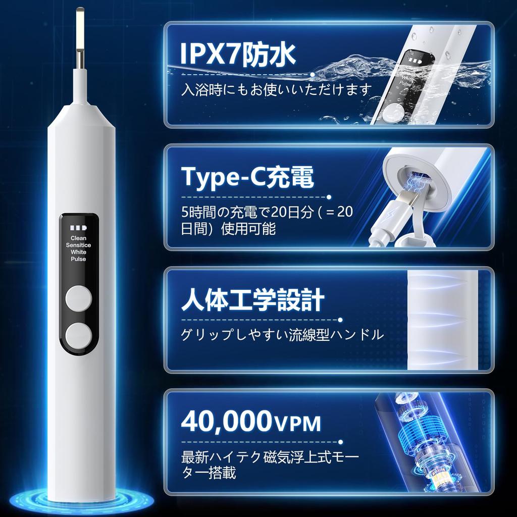 Electric Toothbrush Rotating Electric Toothbrush Rechargeable Double Button 4 Cleaning Modes 5 Brush Heads Storage Case Included Display Waterproof
