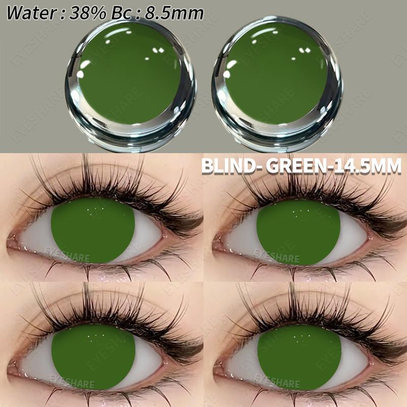 Eyeshare 1 Pair Green Color Cosplay Lens Hot Sale Contact Lenses for Role Playing Anime Eye Makeup Halloween Softlens