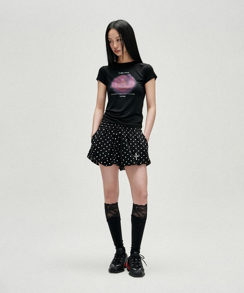 Notponerd W Polka Dot Balloon Shorts - Black