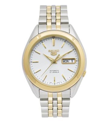 Seiko Часы SNKL24K1 Автоматические с Белым Циферблатом Двухцветные Мужские