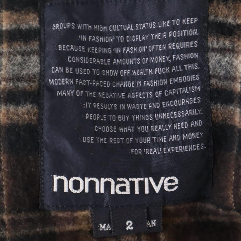 Nonnative Made In Japan Check Long Sleeve Flannel Shirt 2 Brown Men's Used