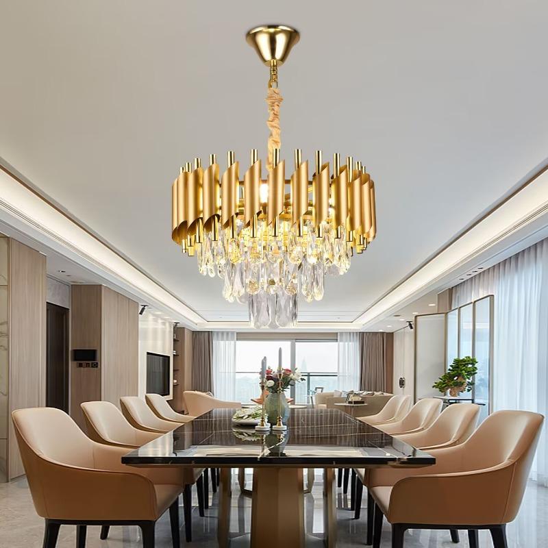 Modern Bedroom Living Dining Room Lighting Luxury Crystal Pendant Lights Gold Ceiling Chandelier Indoor Decorations Led Fixture