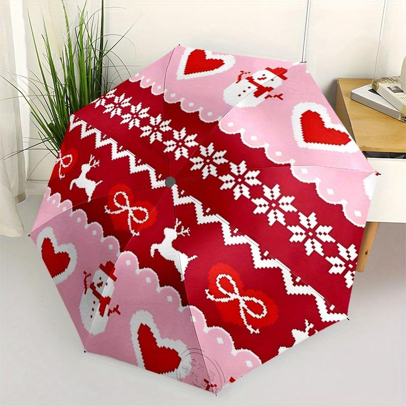 1pc Christmas ornament Automatic Open/close Folding Umbrella, Compact Portable Travel Umbrella, Durable Construction yy250809155