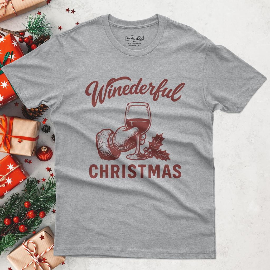 Winederful Christmas T-Shirt: Funny Wine Lover Santa Tee