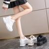 Inner Height Increase Women's Single Shoes Spring New Breathable Dad Shoes Platform Mesh Small Sports Casual Shoes Women