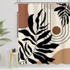 Abstract Bohemian Shower Curtain Mid Century Arches Sun Leaves Modern Simple Aesthetic Lines Geometric Decorative Shower Curtain