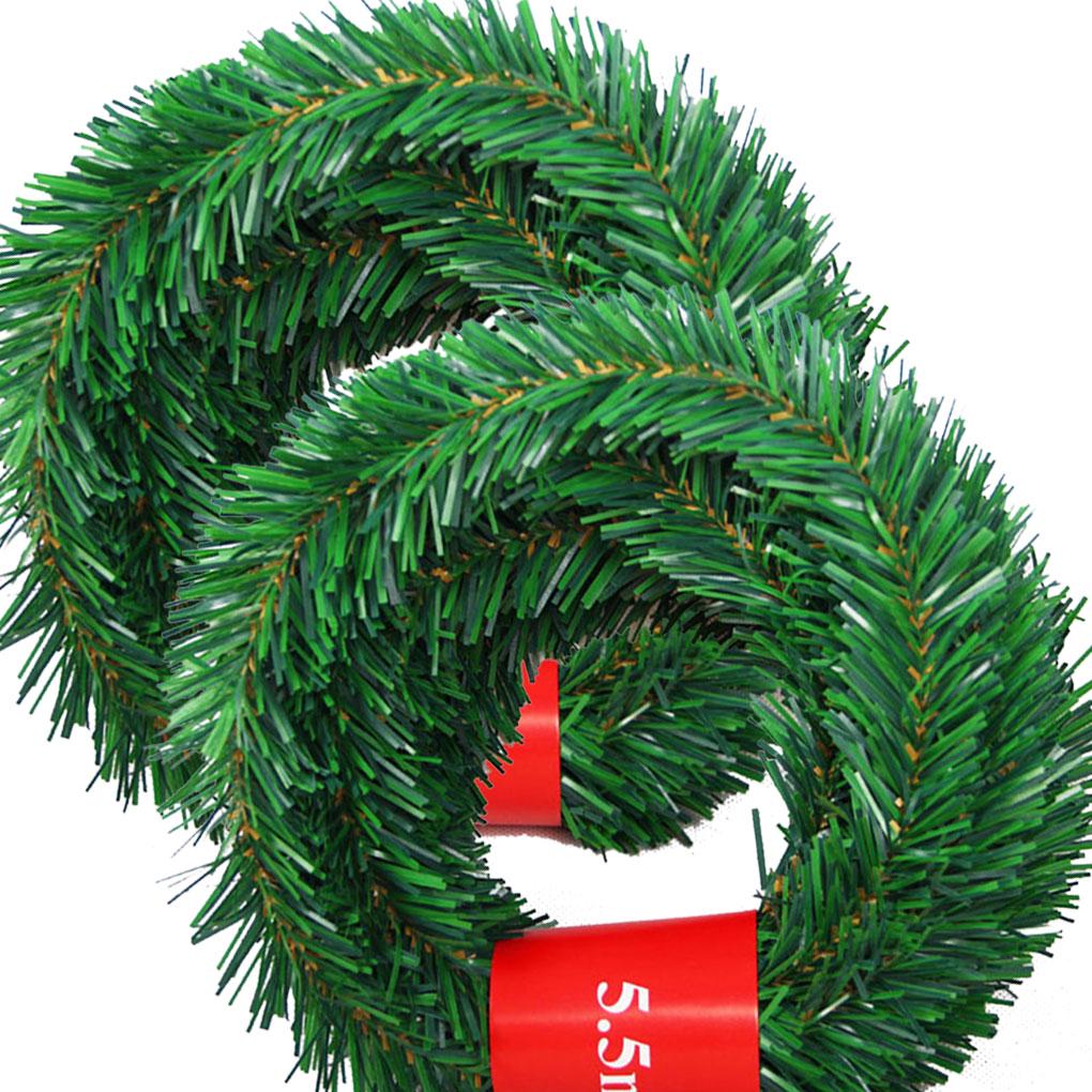 5.5 Meter Artificial Pine Garland for Christmas Decoration - Green Rattan Banner, Durable and Reusable