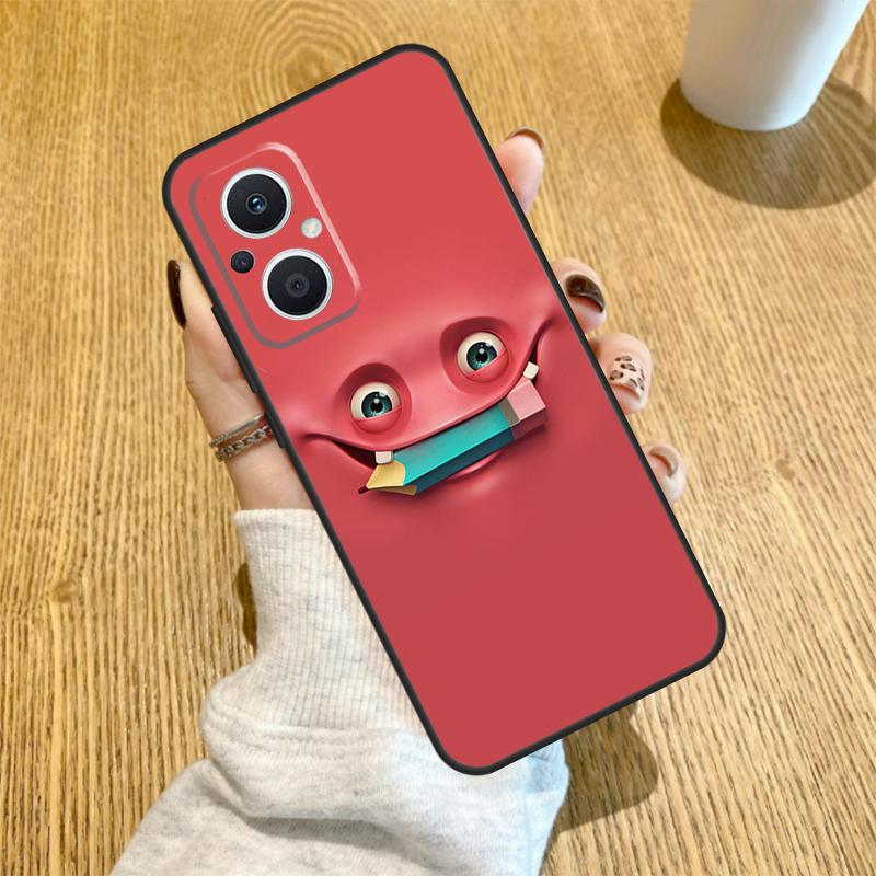 3D забавное лицо Милый чехол Funda для OPPO Reno 7 8 Lite 14 F 13F 12F 11F 13 12 11 10 Pro OPPO Find X9 X8 X6 X5 Pro