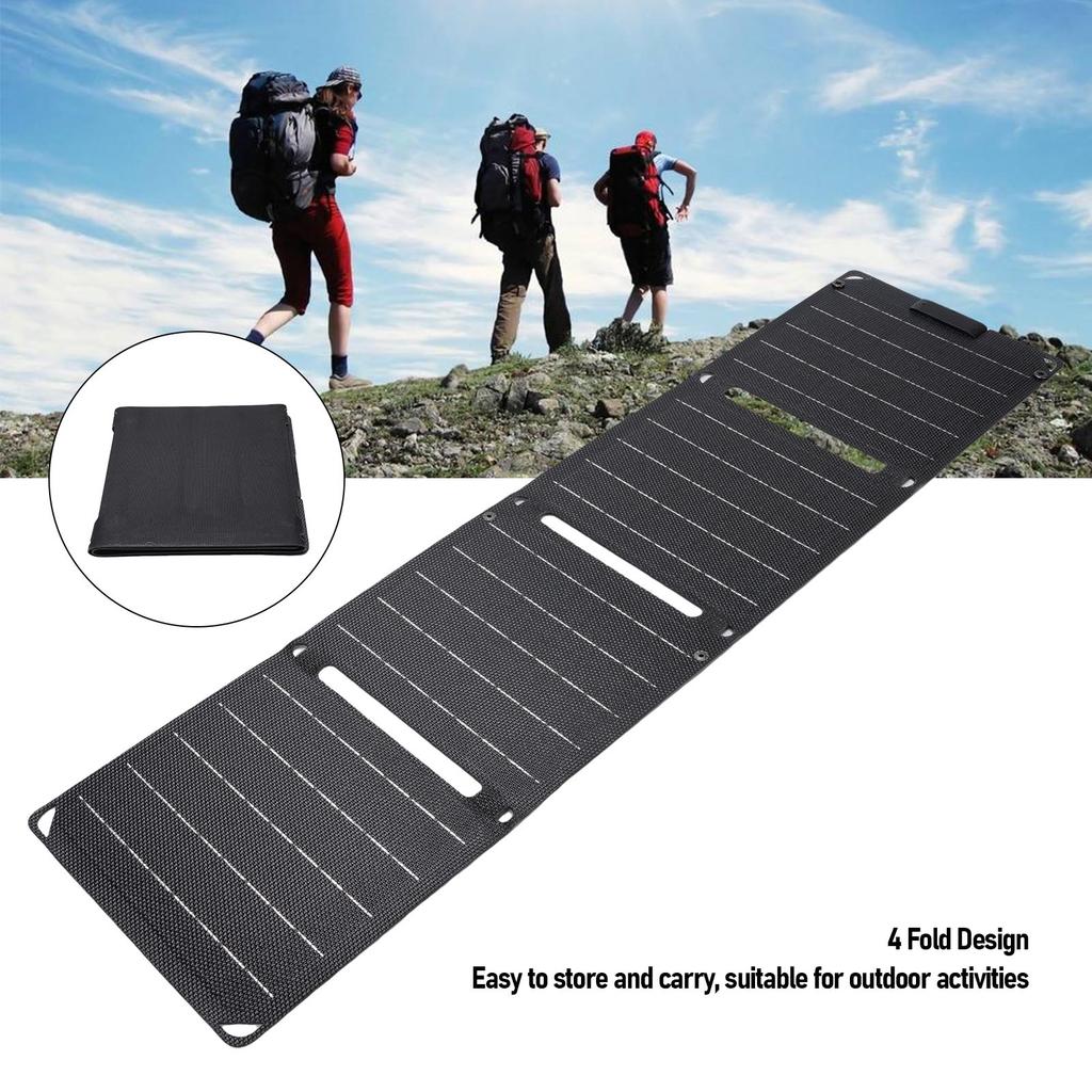 Foldable Solar Panel Charger 40W Double Type C Ports Monocrystalline Silicon Solar Panel for Phone Laptop