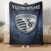 Name Custom Sporting Kansas City Print Flannel Blanket High Quality Warm Comfortable Cover for All Seasons Perfect for Gifts Home Decor