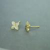 S925 Sterling Silver Gold-Plated Hydrangea Diamond Flower Stud Earrings - Japanese & Korean Design for Women