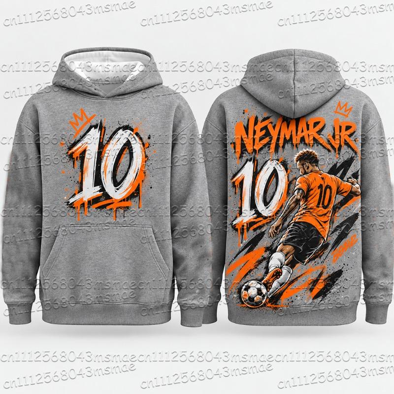 New 2027 Special Neymar No.10 Print Football Jersey For Men Women Hoodie Summer Quick-Dry Casual Tops Sports Kids/Adult Hoodie
