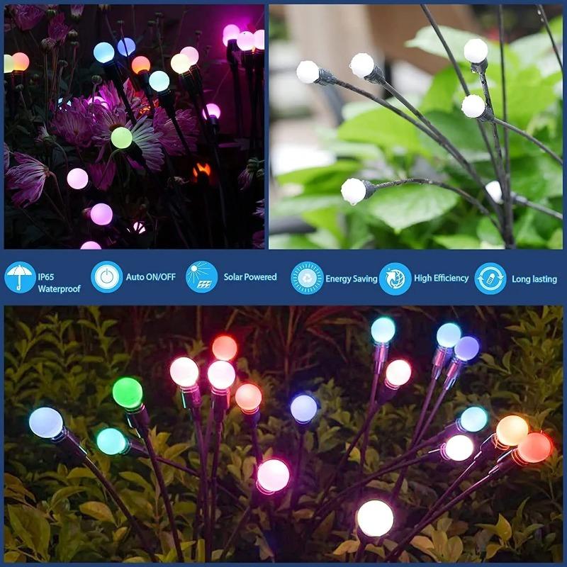 Christmas Decoration Solar Powered Firefly Lights Outdoor Waterproof Vibrant Garden Lights Upgraded for Wedding and Garden