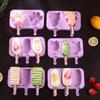 DIY Cute Ice Pop Mold with 100 Wooden Sticks Reusable Silicone Ice Cream Mold for Kid Popsicle Mold Kitchen Accessories