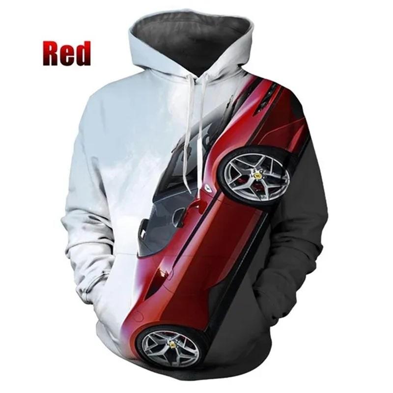 3D-печать серии Super Car Графические толстовки для мужчин Модные свободные свитера большого размера Толстовки Топы Sudaderas Para Hombres