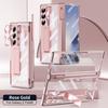 Z Fold 8 Phone Case 7/6 Dual Hinge Pen Slot With Electroplate Transparent Full Body Protective Cover