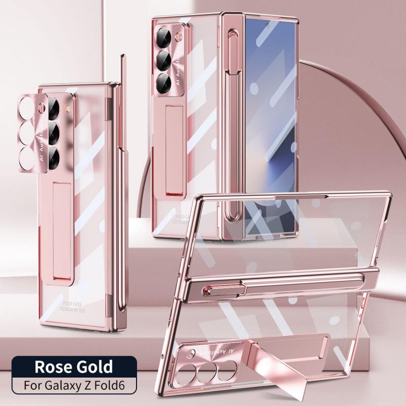 Z Fold 8 Phone Case 7/6 Dual Hinge Pen Slot With Electroplate Transparent Full Body Protective Cover