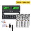 PALO 4-16PCS 1300mWh 1.5V AAA Li-ion Rechargeable Battery 1.5V Lithium AAA Batteries With 8 Slots LCD USB 1.5V AA AAA Fast Charger