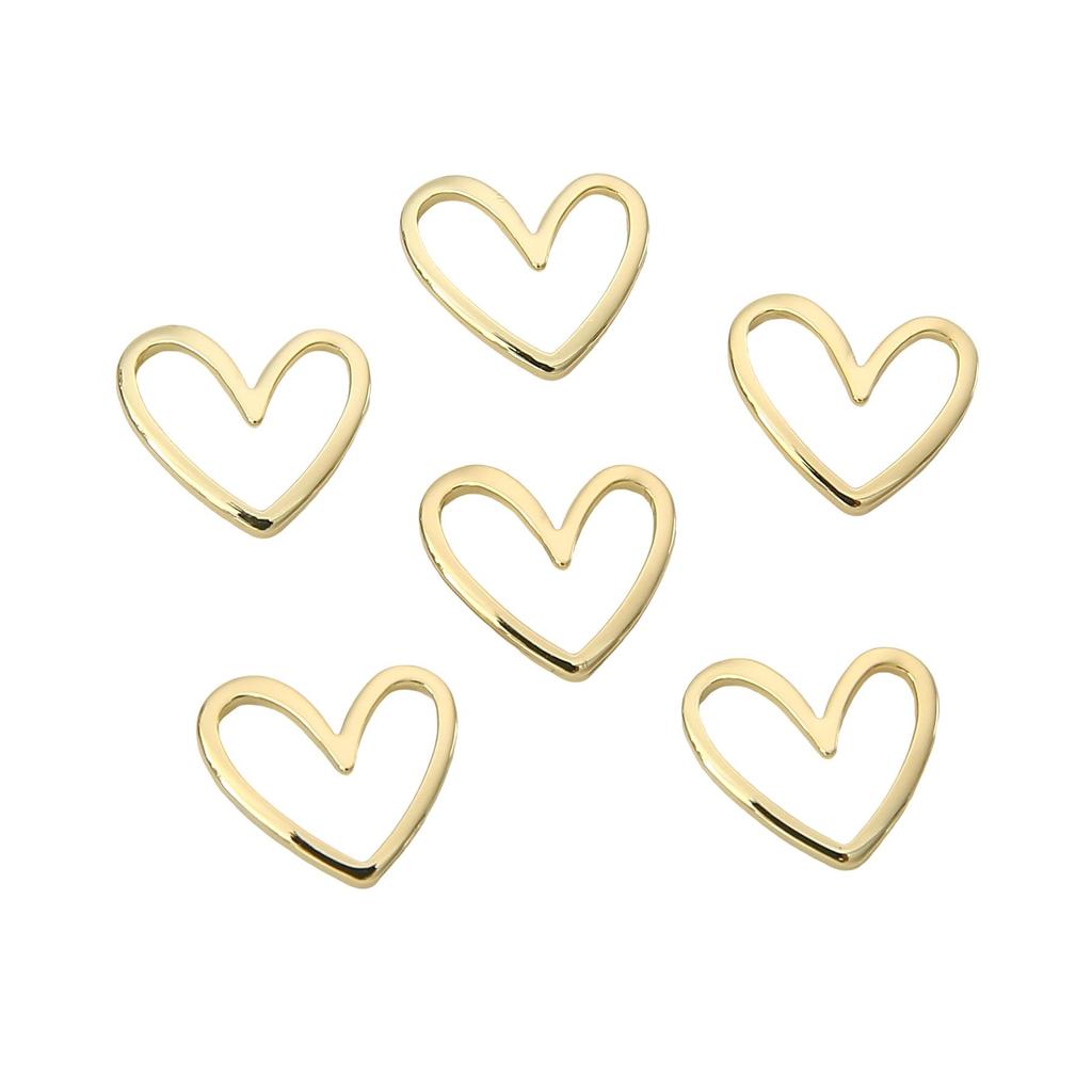 Copper Hollow Peach Heart Charms For DIY Jewelry Making Craft Accessories
