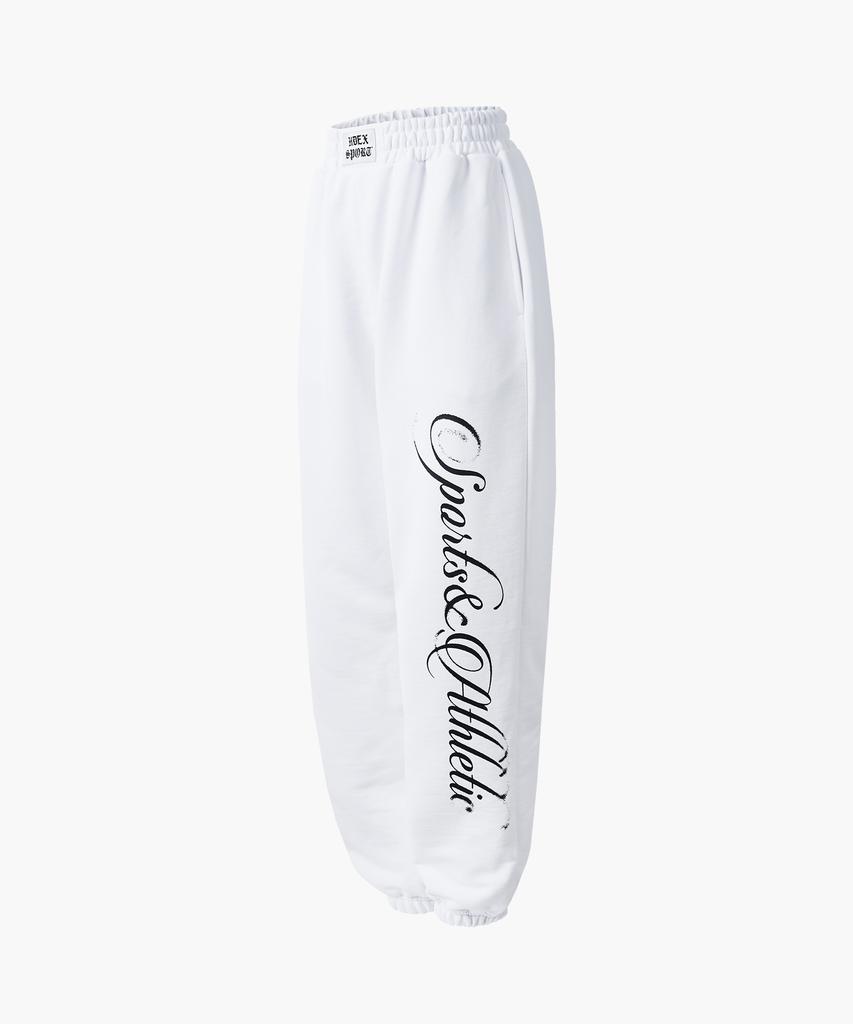 HDEX Women'S Lettering Wide Jogger Pants (White)