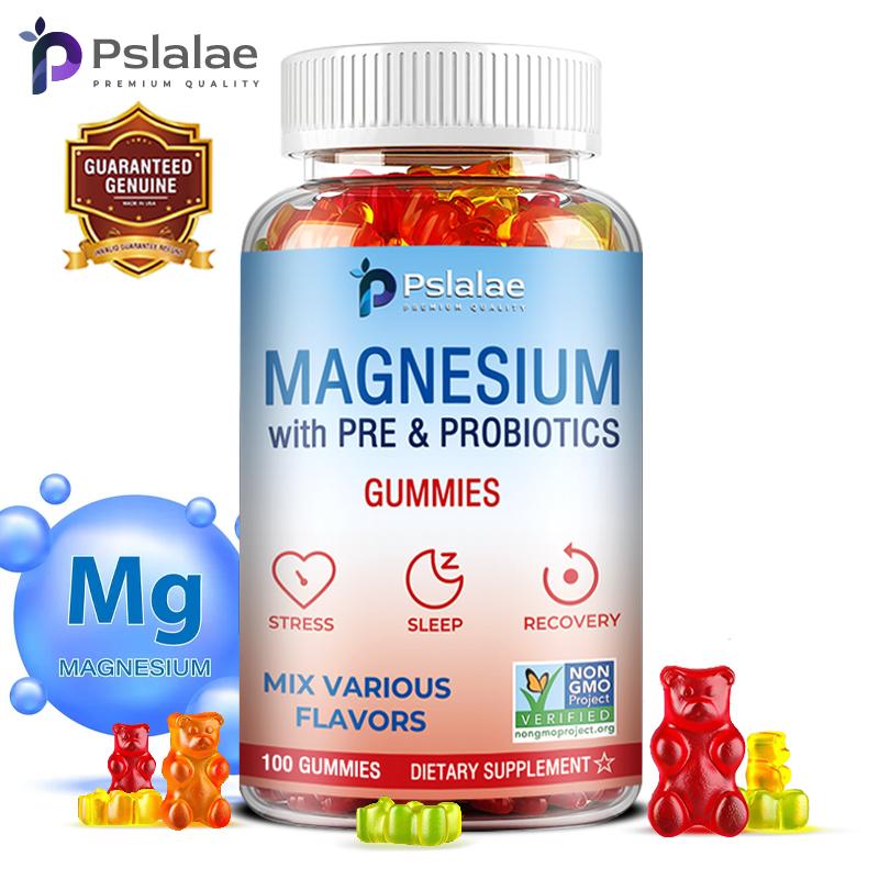 Magnesium Gummies - Sleep Support, Relieve Stress - with Prebiotics & Probiotics