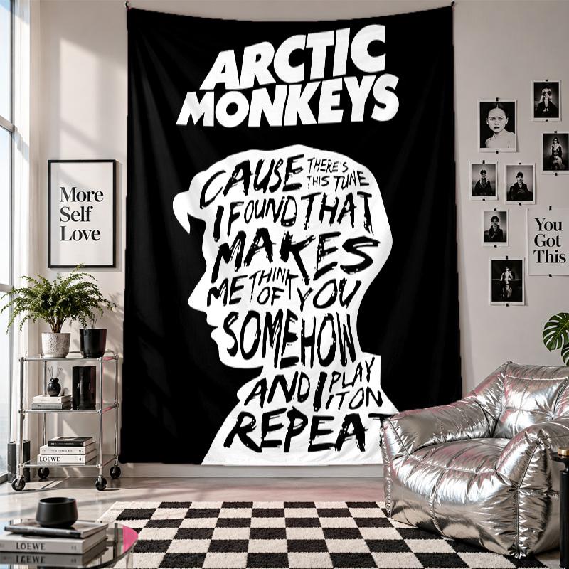 Wall TapestryArctic Monkeys Art Hanging Cloth Decorative Background Cover for Room Decoration