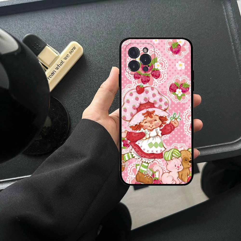 Анимированный S-Клубничный S-Шорткейк TPU Силиконовый Чехол Для IPhone 11 12 13 14 15 16 17 Pro Max Ударопрочный Прозрачная Задняя Крышка