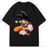Футболка Dragon Ball Son Goku Ретро Аниме Графический Принт Круглый Вырез Чистый Хлопок Оверсайз Уличная Одежда Топы Для Мужчин Женщин