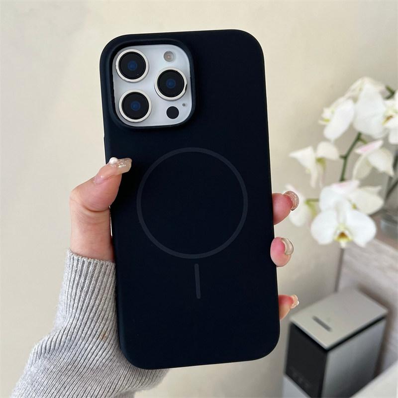 Роскошный жидкий силикон для Magsafe Чехол для iPhone 16 15 14 13 12 11 Pro Max Plus Магнитный беспроводной зарядный противоударный мягкий чехол