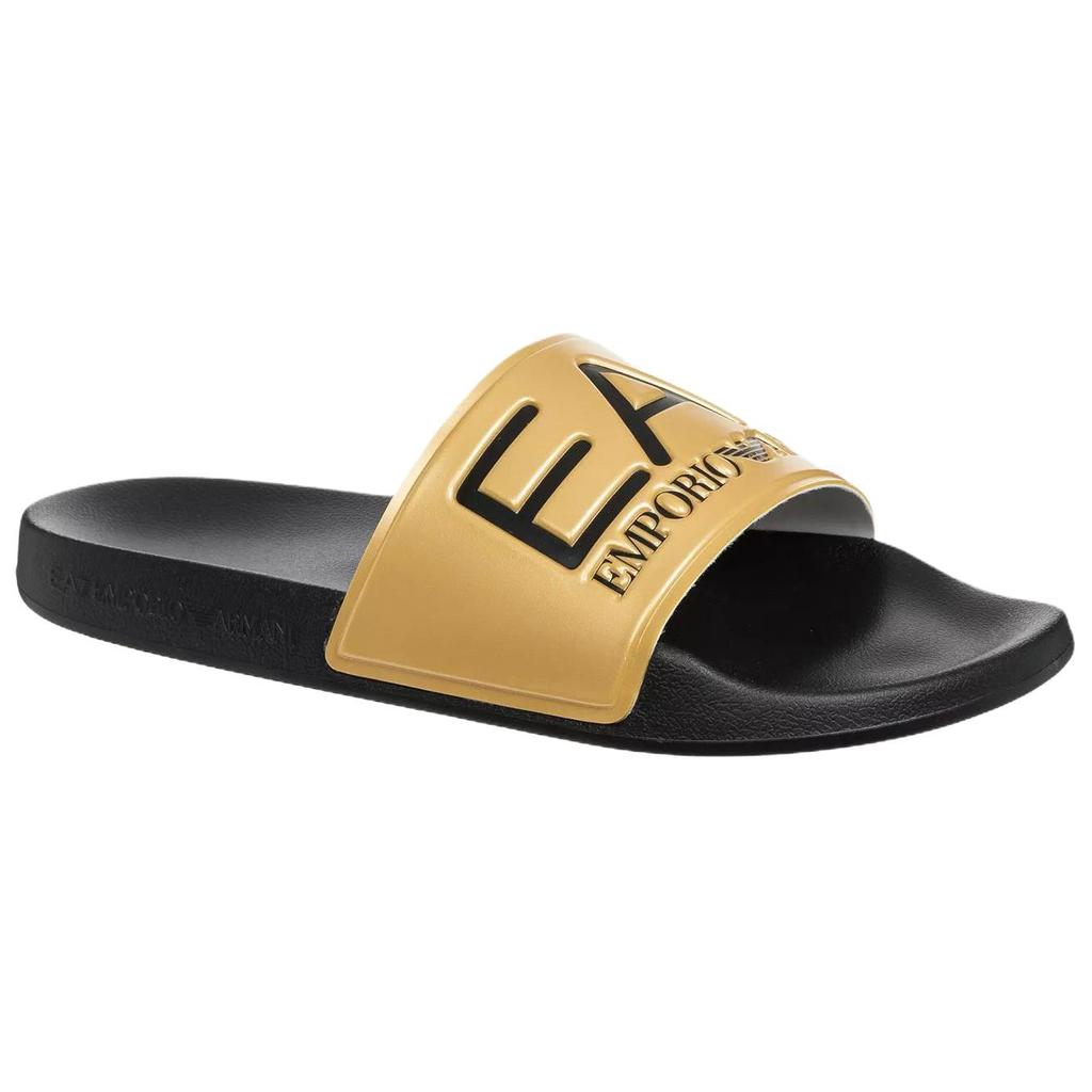 Emporio Armani EA7 Круглый носок Плоские шлепанцы Унисекс сандалии Желтый 7X000108AF15118MZ097
