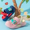 Детские тапочки с двухцветной подошвой, летние, новые, с рисунком, милые, детские, уличные, антидырочные, туфли