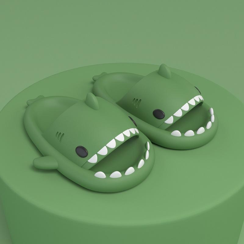 Детские нескользящие летние тапочки с рисунком акулы - домашние сандалии для родителей и детей для мальчиков и девочек