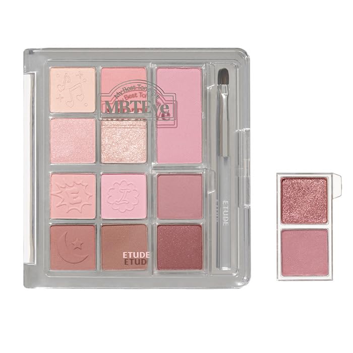 ETUDE My Best Tone Eye Palette Bargaining Palette with and Matte and Customizable [Etude Official] IE, Angel/Multi-Color Glitter, Shimmer, Eyeshadows,