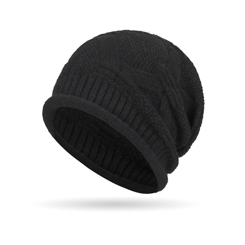 Осенне-зимняя теплая вязаная шапка для мужчин и женщин с узором из конопли, эластичная завитая шерстяная шапка