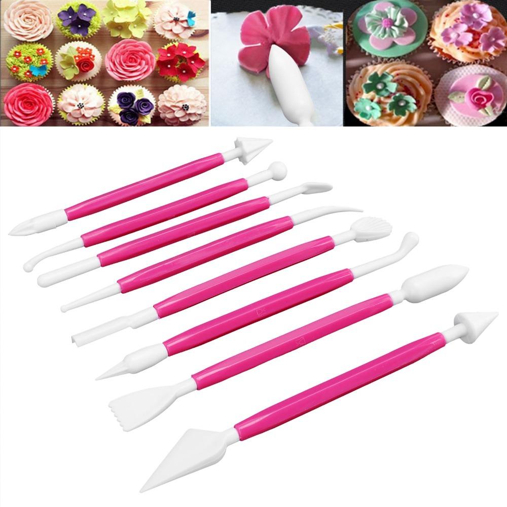 8Pcs Fondant Decorating Tool Set Double Ended Engraving Pen Set Cake Fondant Tool Set Baking