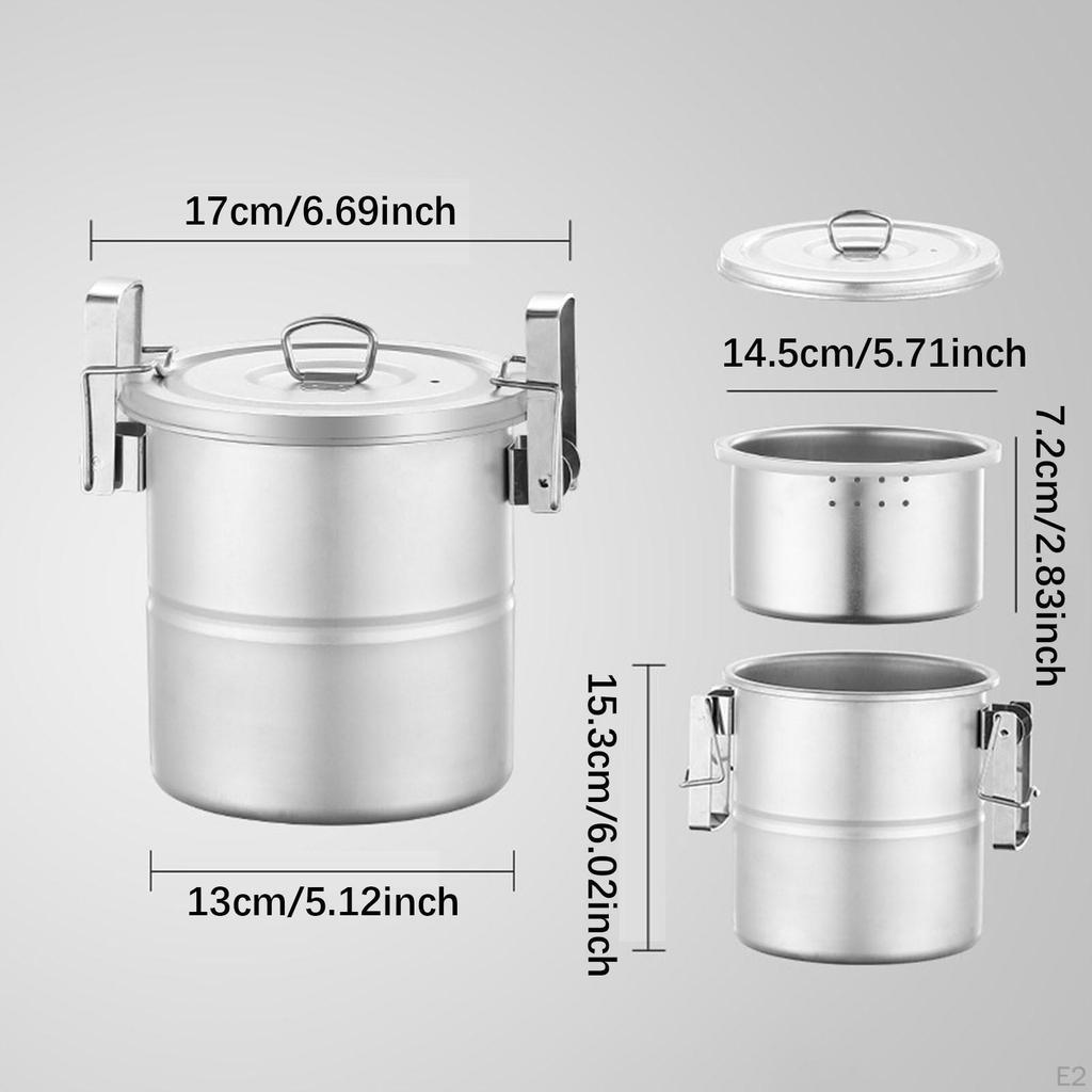 Походная рисоварка Посуда из нержавеющей стали 304 Портативная маленькая пароварка для приготовления на пару для барбекю