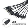11 в 1 Многофункциональный USB-кабель Универсальный кабель для зарядки телефона Многоголовочный зарядный кабель Шнур Для зарядного устройства телефона Samsung Nokia