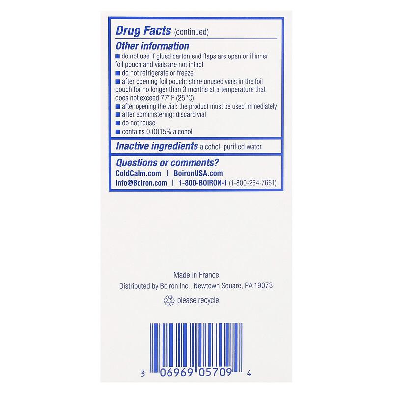 Cold Calm Baby, Liquid Doses, Cold Relief, 6+ Months, 30 Pre-Measured Liquid Doses, 0.034 fl oz (1 ml) Each