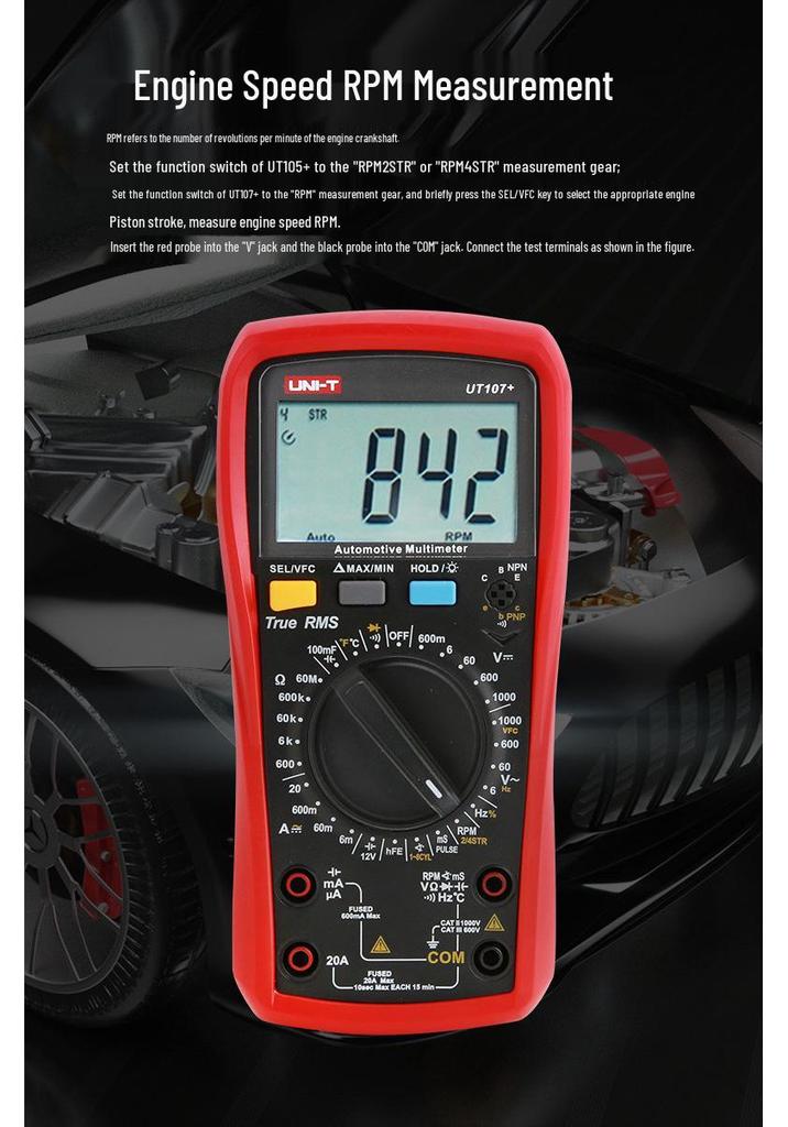 UNI-T UT105+ High Precision Digital Automotive Multimeter for Electrician and Auto Repair