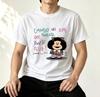 Mafalda Fan Gift T Shirt Vintage Comic Strip Background Graphic Unisex Soft Cotton Crew Neck Casual Daily Tops