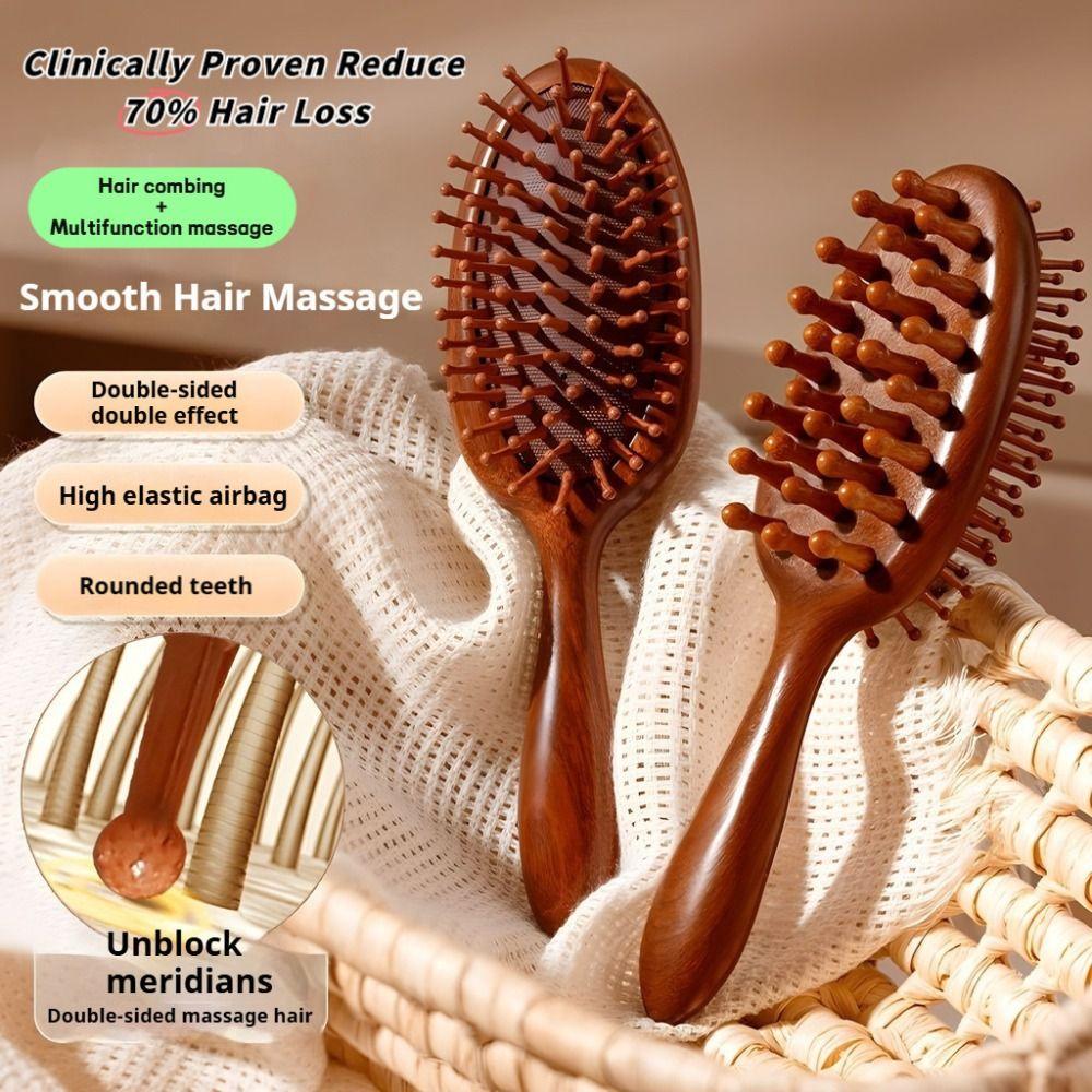 Расческа-массажер для кожи головы 2-в-1 Двусторонняя расческа для меридианов головы Расческа с воздушной подушкой для расслабления волос