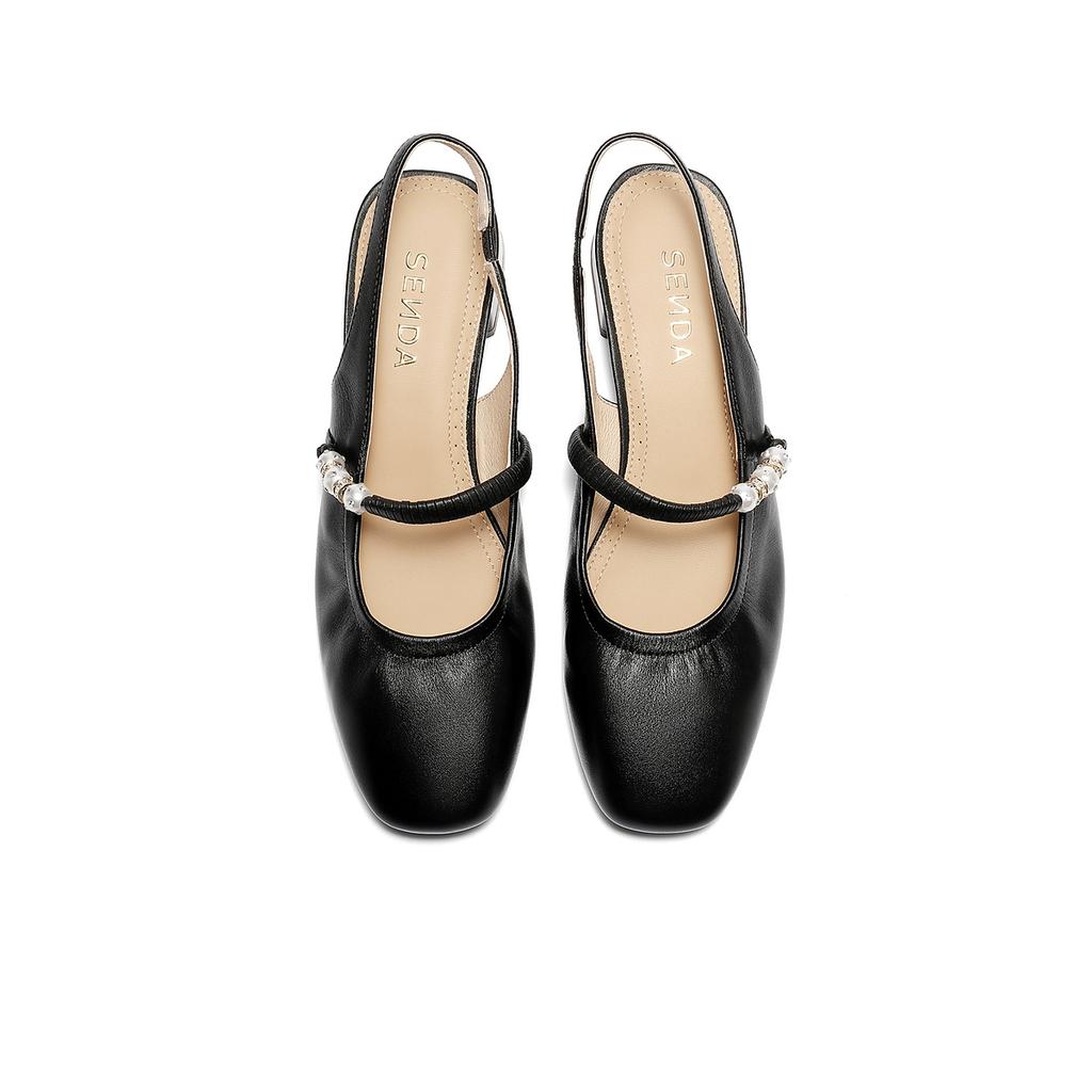 Senda Baotou Sandals Women's 2026 Summer New Shopping Mall Same Style Coarse Heel Sandals