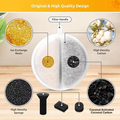 Yousheng Cat Water Fountain Filter Replacement Automatic Pet Water Dispenser Система фильтрации с активированным углем и губками для XCHO