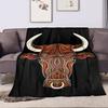 Contemporary Mixed Color Bull Flannel printed blanket suitable for all seasons suitable for living room office sofa and travel