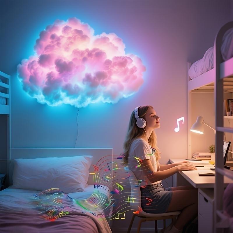 3D Colorful Cloud LED Ambient Light Dimmable Color Changing Night Light for Nursery Bedroom Bedside Decor