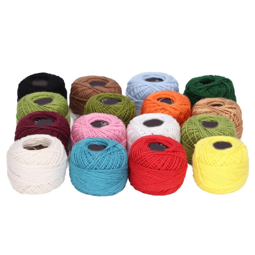 16pcs Natural Crochet Cotton Multi-Colors Jute Twine Rolls Durable Crochet Thread Present Wrapping
