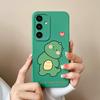 Phone Shell For Samsung A05 A36 A56 A26 S25 Plus Ultra F14 A05S A16 Case Liquid Silicone Lovely Dinosaur Cover Shockproof Protective For Samsung Capas