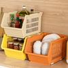 Кухонная штабелируемая корзина на колесах Стойка для хранения игрушек Пластиковые штабелируемые контейнеры Открытый фронт Кладовая Фрукты Кухня Ванная
