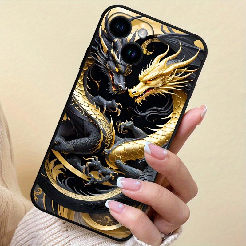 Чехол для телефона из ТПУ с узором дракона, подходит для iPhone 17 16 15 14 13 12 11 Pro/Max/Plus, противоударный задний чехол